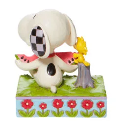 Enesco Jim Shore Peanuts Snoopy & Woodstock Sharing Watermelon Figurine, 4.625" -Hallmark shop Jim Shore Snoopy Woodstock Watermelon Figurine 6010113 02