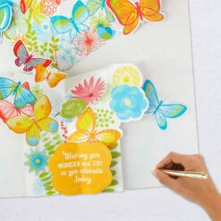 Hallmark 16" Joyful Butterflies Pop-Up Jumbo Birthday Card -Hallmark shop Joyful Butterflies Pop Up Birthday Card 1299CBG1010 07