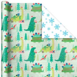 Hallmark Winter Friends 3-Pack Reversible Kids Christmas Wrapping Paper Assortment, 120 Sq. Ft. 11 Hallmark Winter Friends 3-Pack Reversible Kids Christmas Wrapping Paper Assortment, 120 Sq. Ft. -Hallmark shop Kids Reversible Christmas Gift Wrap Assortment 5JXW1073 04