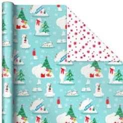 Hallmark Winter Friends 3-Pack Reversible Kids Christmas Wrapping Paper Assortment, 120 Sq. Ft. 12 Hallmark Winter Friends 3-Pack Reversible Kids Christmas Wrapping Paper Assortment, 120 Sq. Ft. -Hallmark shop Kids Reversible Christmas Gift Wrap Assortment 5JXW1073 05