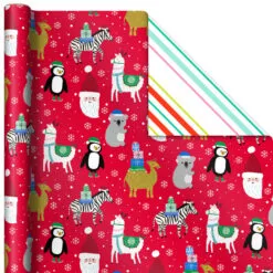 Hallmark Winter Friends 3-Pack Reversible Kids Christmas Wrapping Paper Assortment, 120 Sq. Ft. 13 Hallmark Winter Friends 3-Pack Reversible Kids Christmas Wrapping Paper Assortment, 120 Sq. Ft. -Hallmark shop Kids Reversible Christmas Gift Wrap Assortment 5JXW1073 06