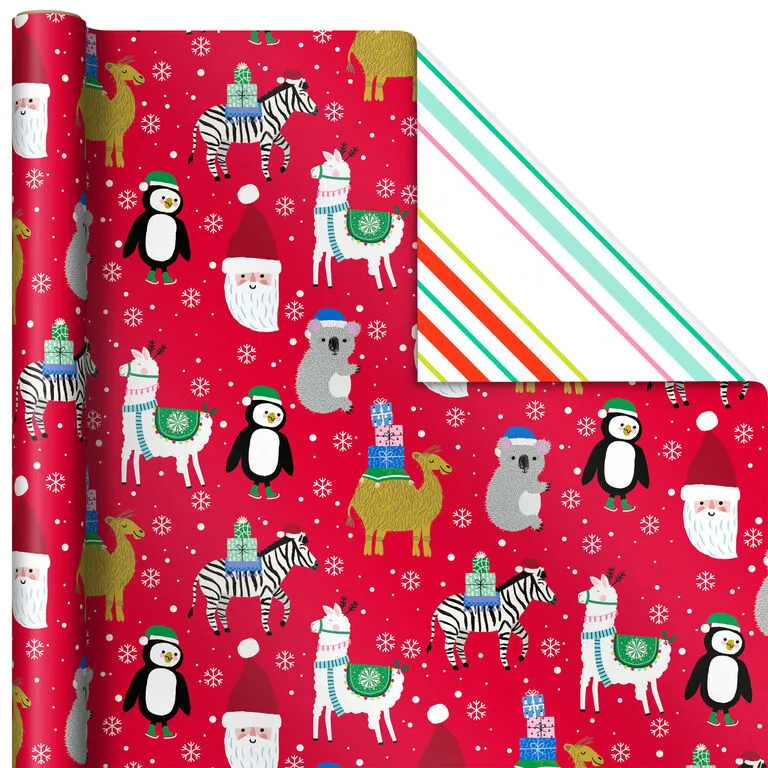 Hallmark Winter Friends 3-Pack Reversible Kids Christmas Wrapping Paper Assortment, 120 Sq. Ft. 8 Hallmark Winter Friends 3-Pack Reversible Kids Christmas Wrapping Paper Assortment, 120 Sq. Ft. - Image 6