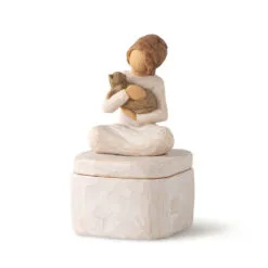 Willow Tree Kindness Girl With Cat Figurine Keepsake Box