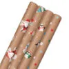 Hallmark Kraft Assorted 4-Pack Christmas Wrapping Paper, 88 Sq. Ft. 1 Hallmark Kraft Assorted 4-Pack Christmas Wrapping Paper, 88 Sq. Ft. -Hallmark shop Kraft Christmas Wrapping Paper for Kids JXW1085 01