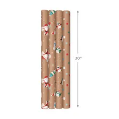 Hallmark Kraft Assorted 4-Pack Christmas Wrapping Paper, 88 Sq. Ft. -Hallmark shop Kraft Christmas Wrapping Paper for Kids JXW1085 08