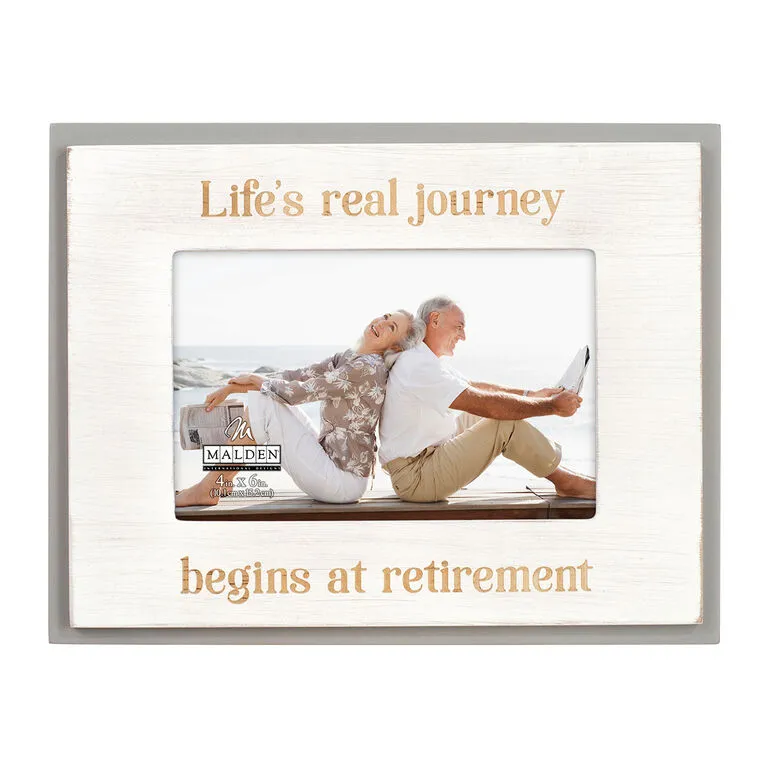 Malden Life's Journey Begins At Retirement Wood Picture Frame, 4x6 3 Malden Life's Journey Begins At Retirement Wood Picture Frame, 4x6