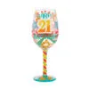 Lolita Happy 21st Birthday Handpainted Wine Glass, 15 Oz. 2 Lolita Happy 21st Birthday Handpainted Wine Glass, 15 Oz. -Hallmark shop Lolita 21st Birthday Wine Glass 6010248 01