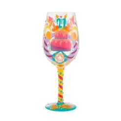 Lolita Happy 21st Birthday Handpainted Wine Glass, 15 Oz. -Hallmark shop Lolita 21st Birthday Wine Glass 6010248 02