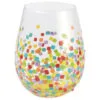 Enesco Lolita Confetti Handpainted Stemless Wine Glass, 20 Oz.
