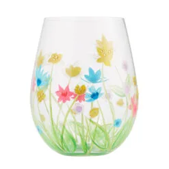 Lolita Field Of Dreams Handpainted Stemless Wine Glass, 20 Oz. -Hallmark shop Lolita Field of Dreams Stemless Floral Wine Glass 6010896 02
