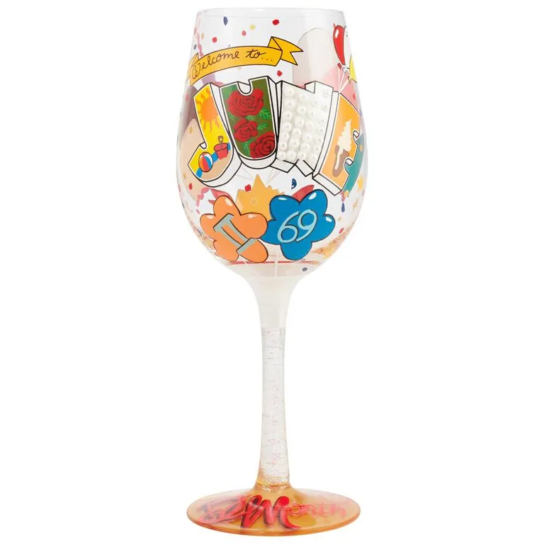 Lolita® June Birthday Month Handpainted Wine Glass, 15 Oz. 3 Lolita® June Birthday Month Handpainted Wine Glass, 15 Oz.