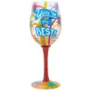 Enesco Lolita You're The Best Handpainted Wine Glass, 15 Oz. 2 Enesco Lolita You're The Best Handpainted Wine Glass, 15 Oz. -Hallmark shop Lolita Youre the Best Handpainted Wine Glass 6008461 01