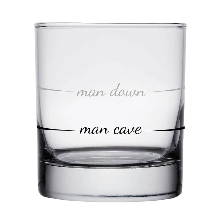Man Cave Man Down Rocks Glass, 10 Oz. 3 Man Cave Man Down Rocks Glass, 10 Oz.