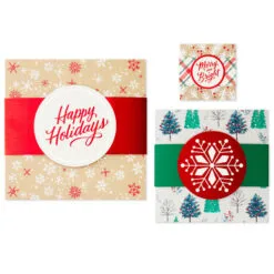 Hallmark Merry And Bright 3-Pack Christmas Gift Boxes, Assorted Sizes And Designs 13 Hallmark Merry And Bright 3-Pack Christmas Gift Boxes, Assorted Sizes And Designs -Hallmark shop Merry and Bright Assorted Christmas Gift Boxes 5XBC1129 06