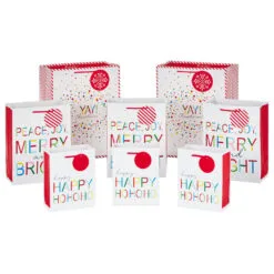 Hallmark Merry And Bright 8-Pack Christmas Gift Bags, Assorted Sizes And Designs