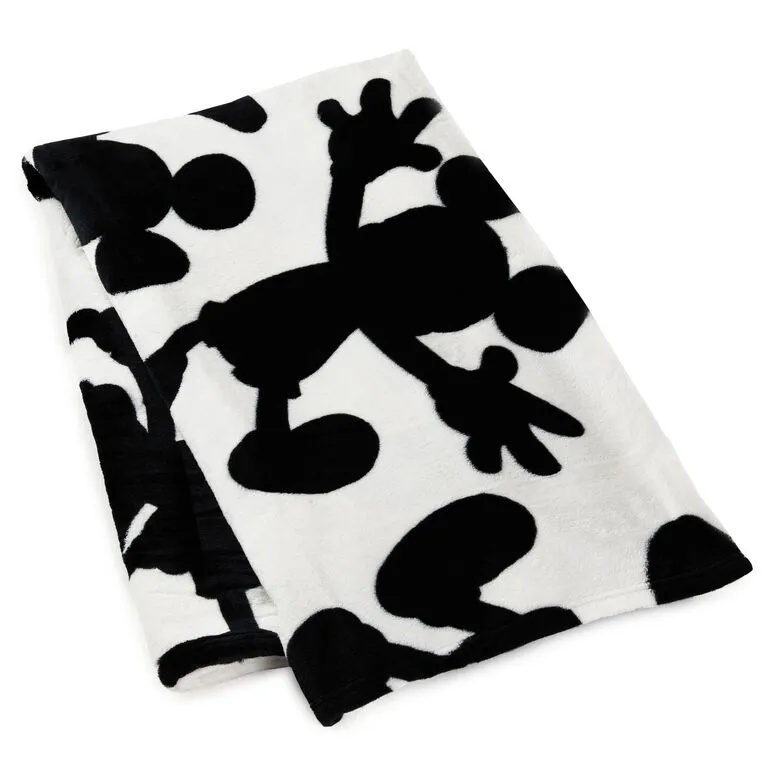 Hallmark Disney Mickey Mouse Silhouettes Throw Blanket, 50x60 3 Hallmark Disney Mickey Mouse Silhouettes Throw Blanket, 50x60