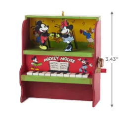 Hallmark Disney Mickey And Minnie Let's Dance! Musical Ornament With Motion -Hallmark shop Mickey and Minnie Piano Keepsake Ornament 2699QXD6717 03