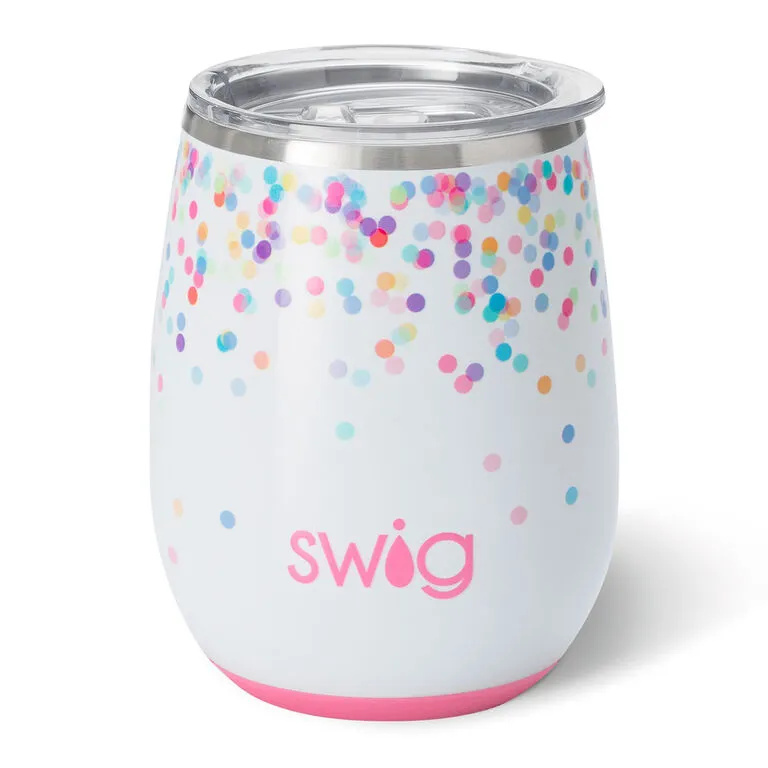 Swig Confetti Stainless Steel Stemless Wine Glass, 14 Oz. 3 Swig Confetti Stainless Steel Stemless Wine Glass, 14 Oz.