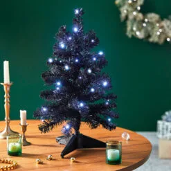 Hallmark Miniature Black Pre-Lit Christmas Tree, 18.75" -Hallmark shop Miniature Black PreLit Christmas Tree 2499QSB6246 02