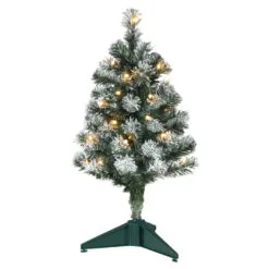 Hallmark Mini Flocked Pre-Lit Christmas Tree, 18.75"