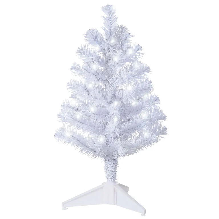 Hallmark Miniature White Pre-Lit Christmas Tree, 18.75" 3 Hallmark Miniature White Pre-Lit Christmas Tree, 18.75"