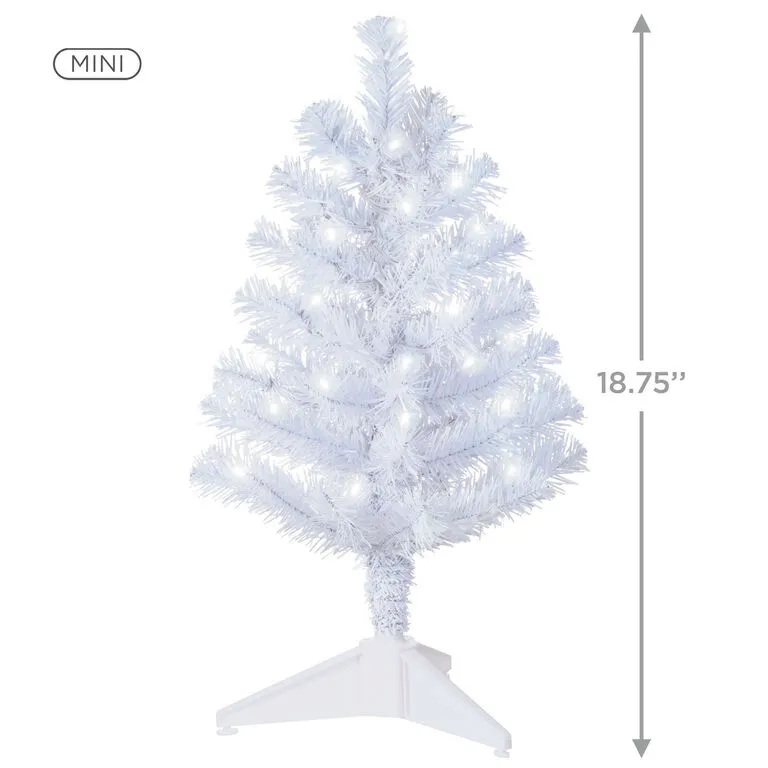 Hallmark Miniature White Pre-Lit Christmas Tree, 18.75" 5 Hallmark Miniature White Pre-Lit Christmas Tree, 18.75" - Image 3