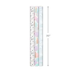 Hallmark Modern Muted 3-Pack Wrapping Paper, 55 Sq. Ft. Total 17 Hallmark Modern Muted 3-Pack Wrapping Paper, 55 Sq. Ft. Total -Hallmark shop Modern Muted 3Pack Wrapping Paper Rolls 5EWR6369 08