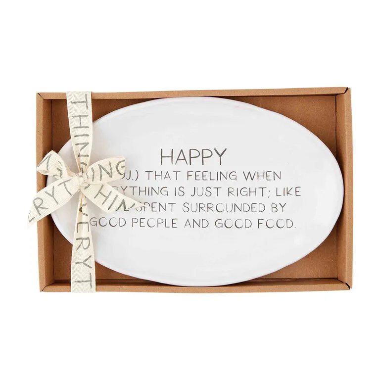 Mud Pie Happy Definition Oval Ceramic Platter 4 Mud Pie Happy Definition Oval Ceramic Platter - Image 2