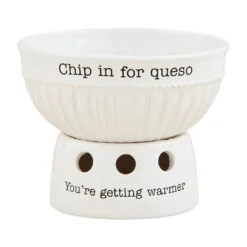 Mud Pie Queso Dip Cup And Warming Stand, Set Of 2