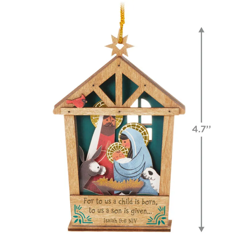 Hallmark A Child Is Born Nativity Papercraft Ornament 5 Hallmark A Child Is Born Nativity Papercraft Ornament - Image 3