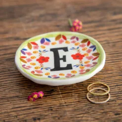 Natural Life Initial Trinket Dish, E 5 Natural Life Initial Trinket Dish, E -Hallmark shop Natural Life Initial Trinket Dish DSH234 02