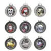 Hallmark Disney Tim Burton's The Nightmare Before Christmas Halloween Town Glass Ornaments, Set Of 9
