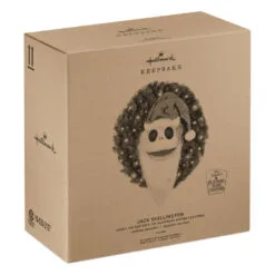 Hallmark Disney Tim Burton's The Nightmare Before Christmas Jack Skellington Wreath With Light, Sound And Motion, 24" -Hallmark shop Nightmare Before Christmas Jack Skellington Talking Wreath 1QFM3343 04