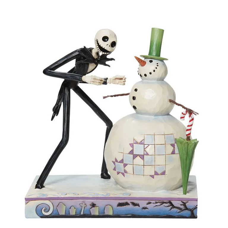 Enesco Jim Shore Disney Tim Burton's The Nightmare Before Christmas Jack With Snowman Figurine, 6.5" 3 Enesco Jim Shore Disney Tim Burton's The Nightmare Before Christmas Jack With Snowman Figurine, 6.5"