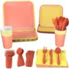 Hallmark Color Pop 96-Piece Tableware Basics Party Kit, Orange And Yellow -Hallmark shop Orange and Yellow Party in a Box Party Supplies 5CLP1001 01