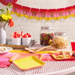 Hallmark Color Pop 96-Piece Tableware Basics Party Kit, Orange And Yellow -Hallmark shop Orange and Yellow Party in a Box Party Supplies 5CLP1001 03