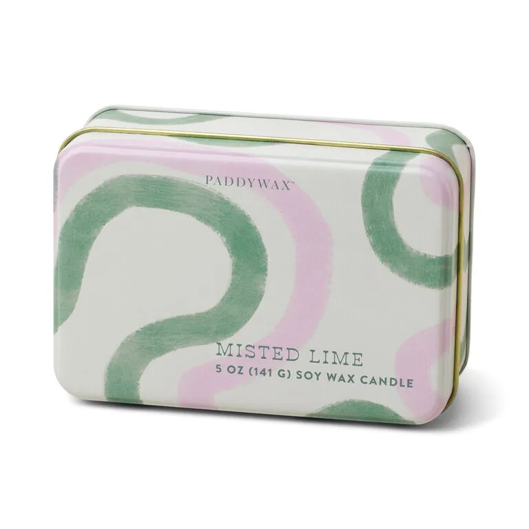 Paddywax Misted Lime Candle In Pink And Green Tin, 5 Oz. 3 Paddywax Misted Lime Candle In Pink And Green Tin, 5 Oz.