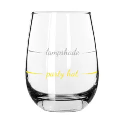 Party Hat Lampshade Stemless Wine Glass, 16 Oz.
