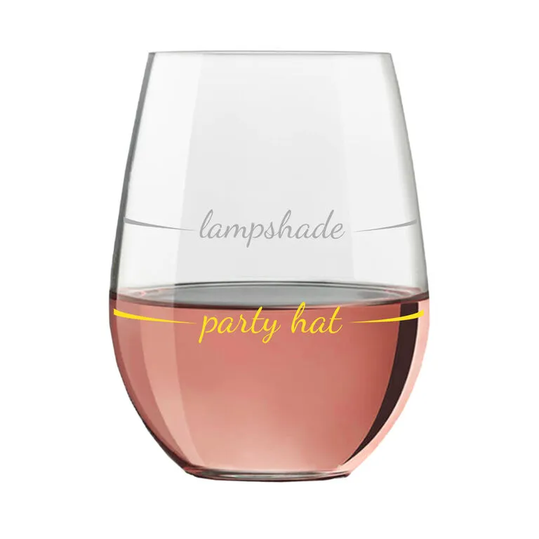 Party Hat Lampshade Stemless Wine Glass, 16 Oz. 5 Party Hat Lampshade Stemless Wine Glass, 16 Oz. - Image 3