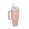 Peach Insulated Stainless Steel Travel Mug With Straw, 40 Oz. 2 Peach Insulated Stainless Steel Travel Mug With Straw, 40 Oz. -Hallmark shop Peach Stainless Steel Travel Mug With Handle and Straw P27 01