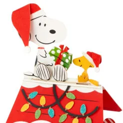 Hallmark Peanuts® Snoopy Joy To The World 3D Pop-Up Christmas Card -Hallmark shop Peanuts Snoopy and Woodstock 3D PopUp Christmas Card 1499IXC8994 02