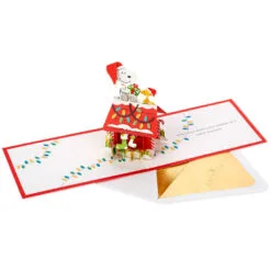 Hallmark Peanuts® Snoopy Joy To The World 3D Pop-Up Christmas Card -Hallmark shop Peanuts Snoopy and Woodstock 3D PopUp Christmas Card 1499IXC8994 03