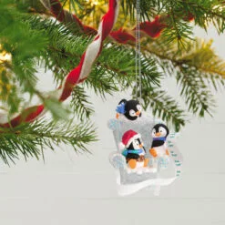 Hallmark Long Letter To Santa Penguin Ornament -Hallmark shop Penguins in Ice Chair Keepsake Ornament 1899QGO2959 02