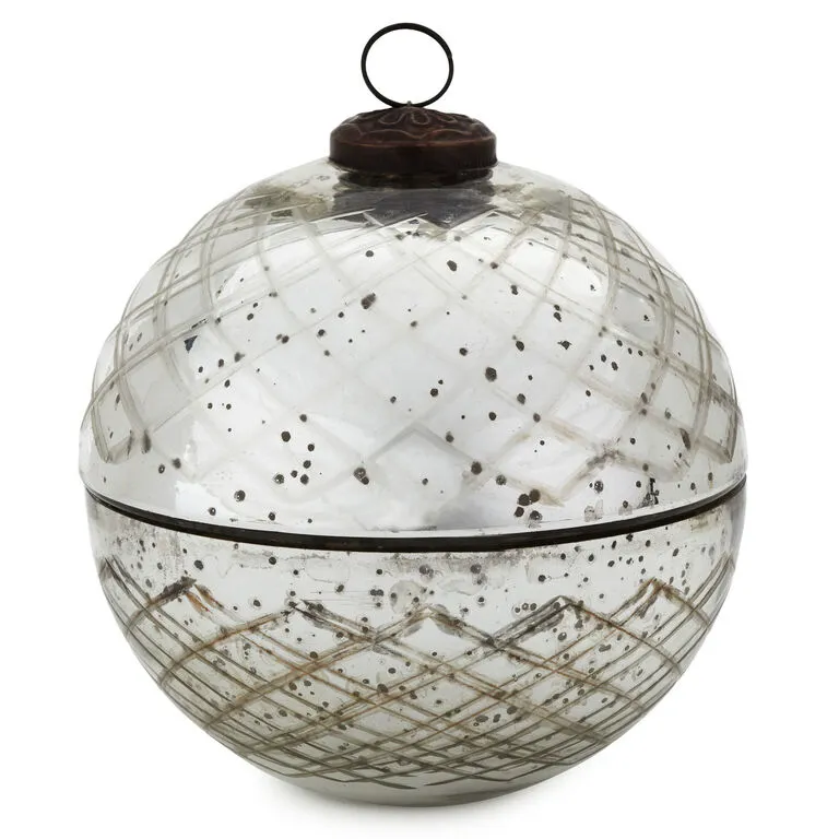 Hallmark Fresh-Cut Pine Mercury Glass Ball Ornament Candle 3 Hallmark Fresh-Cut Pine Mercury Glass Ball Ornament Candle