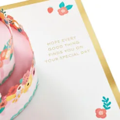 Hallmark Every Good Thing Floral Cake 3D Pop-Up Birthday Card 12 Hallmark Every Good Thing Floral Cake 3D Pop-Up Birthday Card -Hallmark shop Pink Cake and Flowers 3D PopUp Birthday Card for Her 1299LAD2886 03