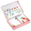 Hallmark Pink Floral Stationery Set And Desk Organizer Box -Hallmark shop Pink Floral Stationery Set and Note Cards in Box 5STZ1186 01