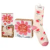 Primitives By Kathy Pink Flowers Goals Block Sign And Socks, Set Of 2 -Hallmark shop Pink Flowers Goals Block Sign and Socks Set 111184 01