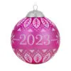 Hallmark Christmas Commemorative 2023 Glass Ball Ornament -Hallmark shop Pink Glass Ball 2023 Keepsake Ornament 2299QXR8127 01