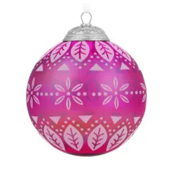 Hallmark Christmas Commemorative 2023 Glass Ball Ornament -Hallmark shop Pink Glass Ball 2023 Keepsake Ornament 2299QXR8127 06