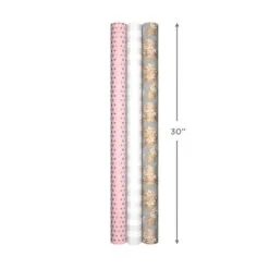 Hallmark Pink And Gray 3-Pack Wrapping Paper, 85 Sq. Ft. Total 17 Hallmark Pink And Gray 3-Pack Wrapping Paper, 85 Sq. Ft. Total -Hallmark shop Pink and Gray 2 Standard 1 Foil 3Pack Gift Wrap 5EWR6421 08
